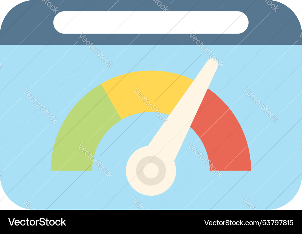 Speedometer showing website performance analytics Speedometer showing website performance analytics vector image