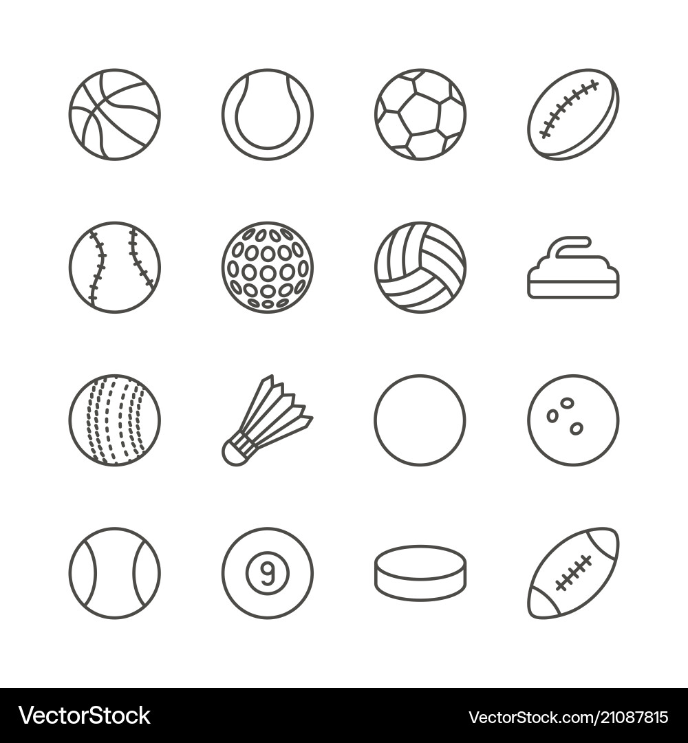 Sports Ball Icon Set Vector Image