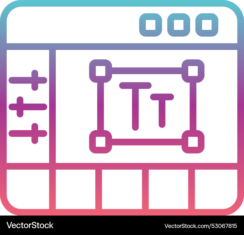 Text editor line gradient design vector image