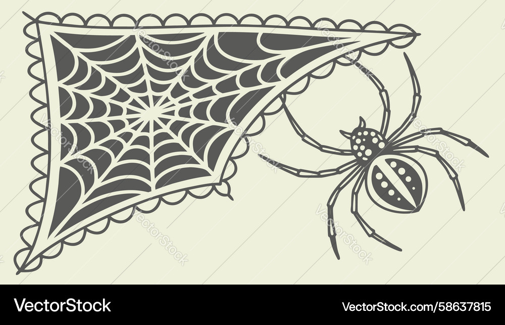Triangular Spiderweb Banner Vector Image