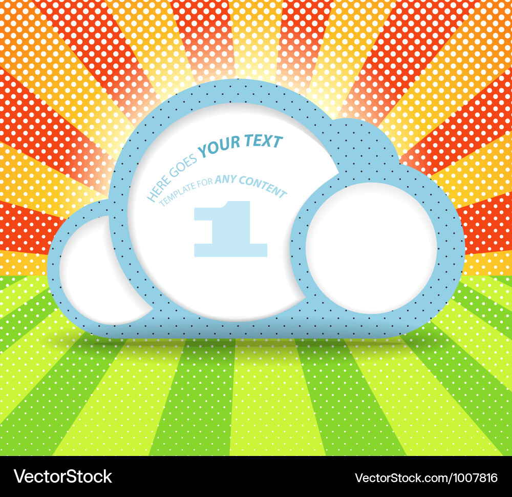 Abstract glowing clouds template for a text Vector Image