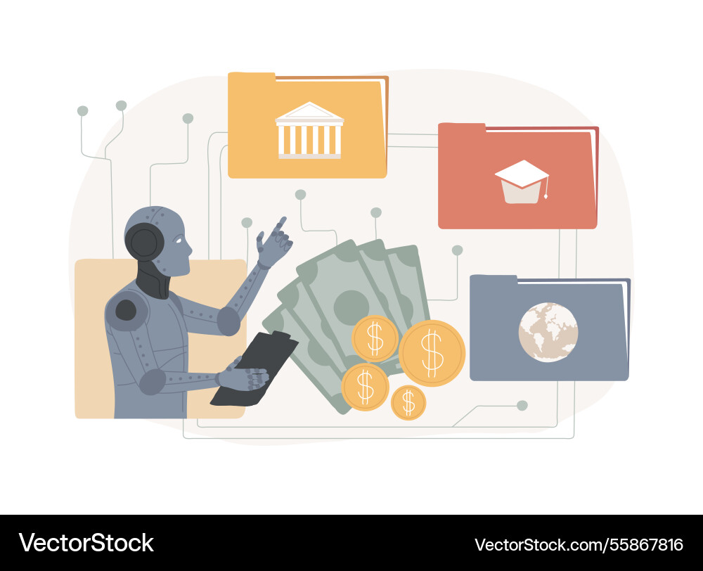Ai-streamlined resource allocation abstract Ai-streamlined resource allocation abstract vector image