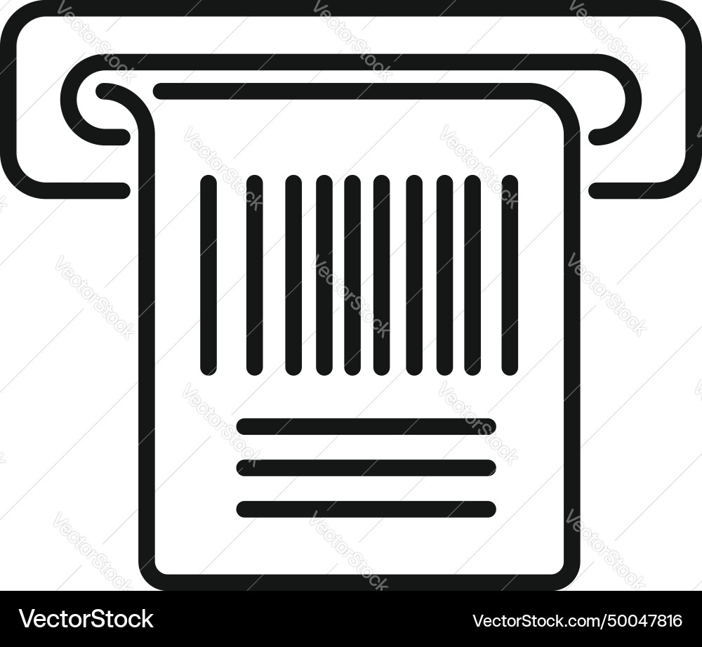 Bar code ticket icon outline scan receipt Bar code ticket icon outline scan receipt vector image