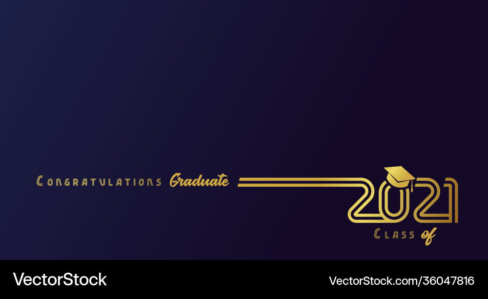 Class of 2021 Graduation - Golden Cap Vector Image
