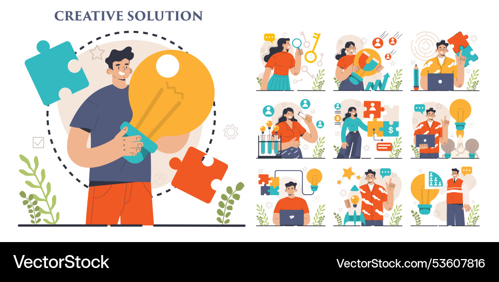 Finding a solution set generation of creative vector image