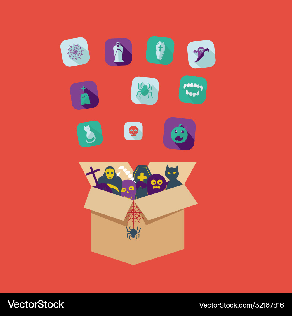 Flat concept set modern design with shadow Vector Image