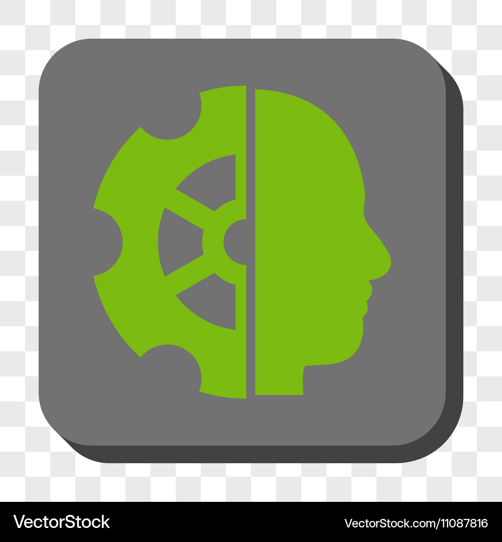 Intellect rounded square button Vector Image