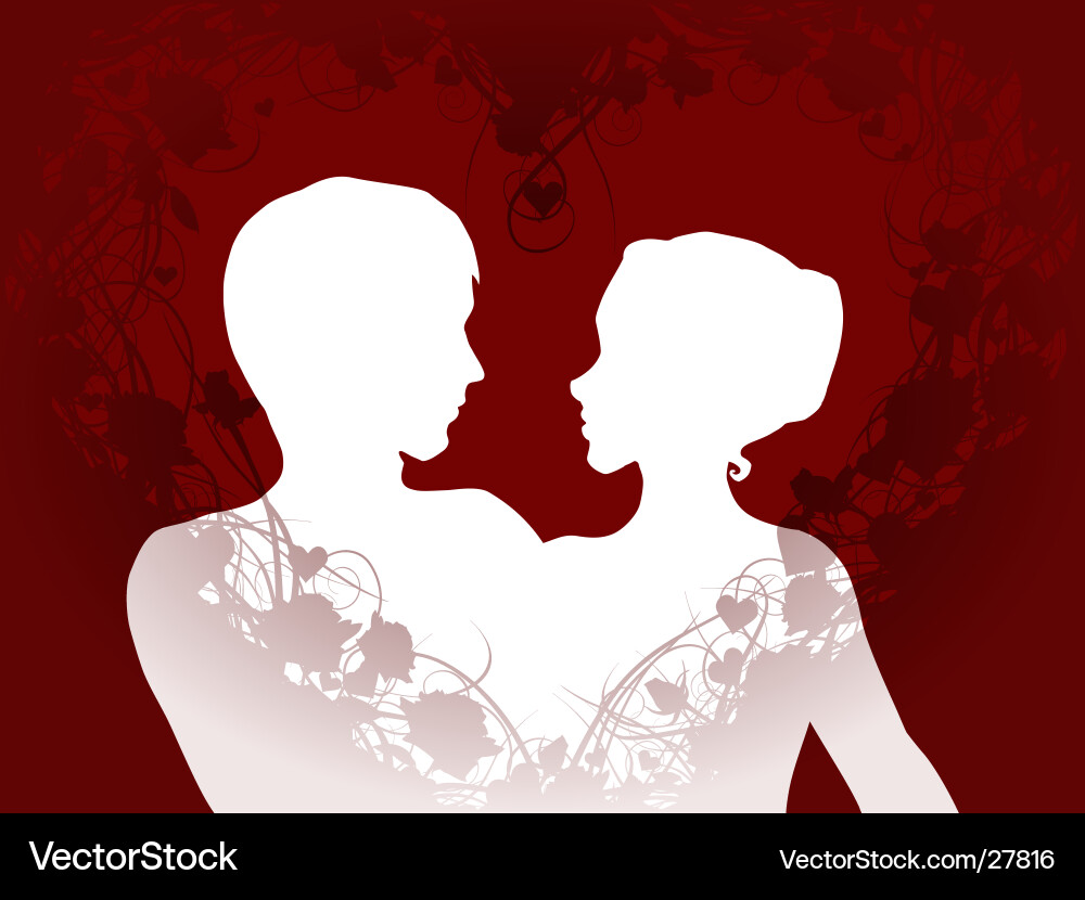 Lovers silhouette Royalty Free Vector Image - VectorStock