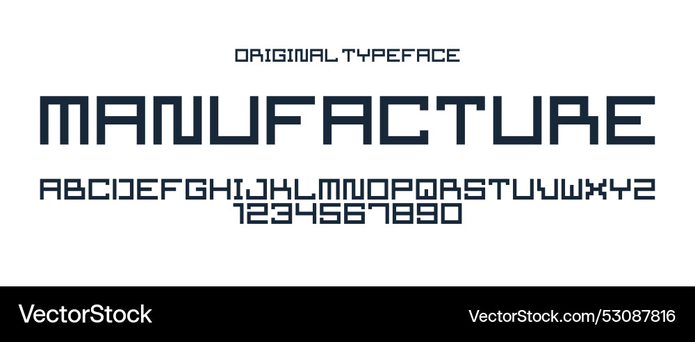 Minimal geometric cyberpunk font typeface Minimal geometric cyberpunk font typeface vector image