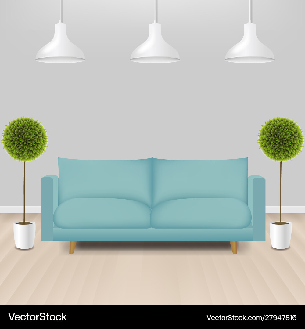 Mint Sofa mit Lampen grau Hintergrund Mint Sofa mit Lampen grau Hintergrund vektorbild