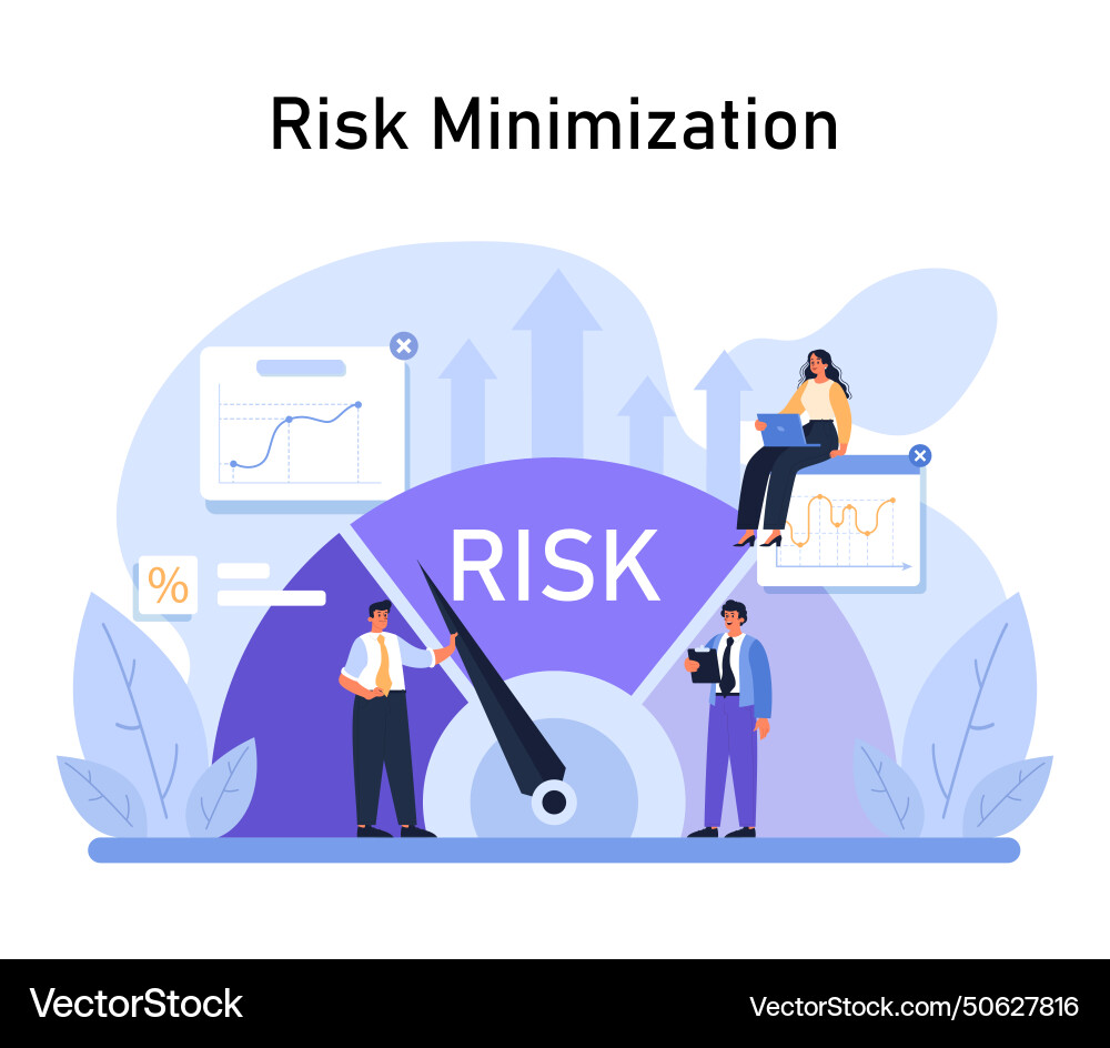 Risk minimization spotlighted professionals Vector Image