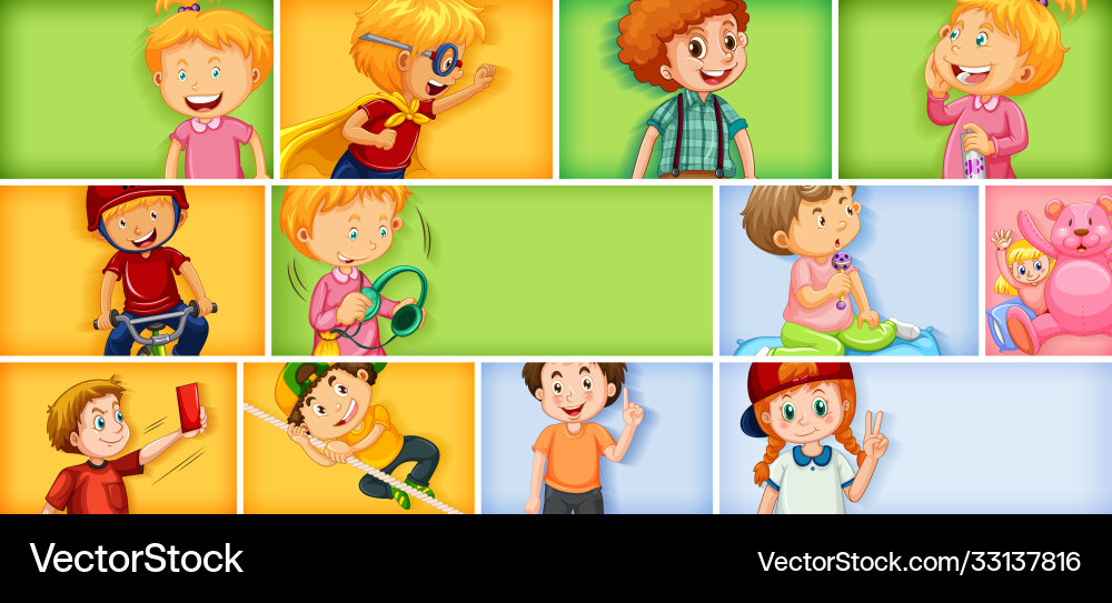 Set different kid characters Set different kid characters vector image