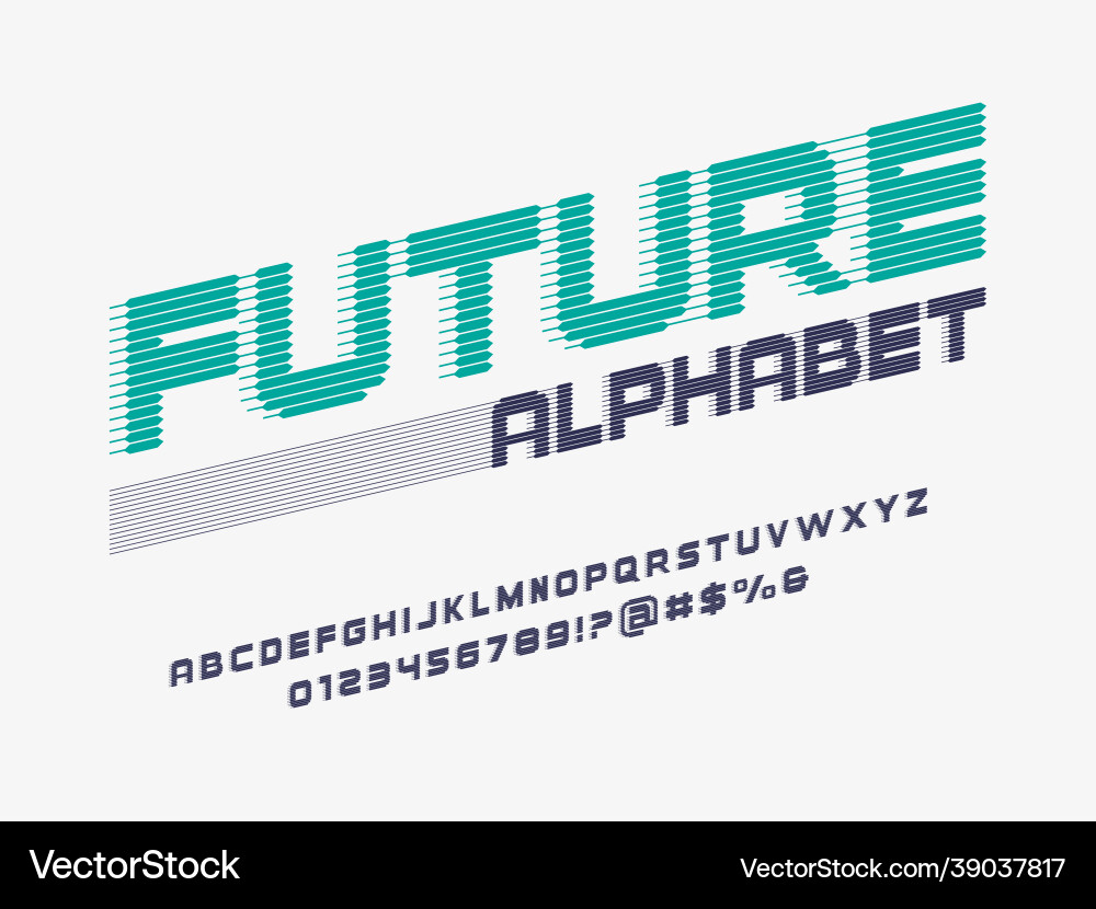 Digital font Vector Image