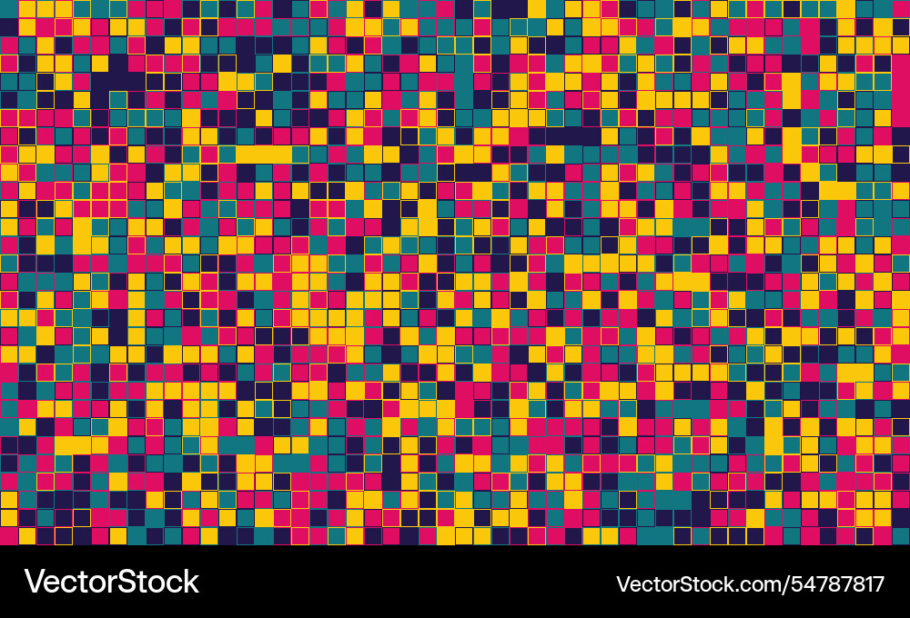 Geometric grid pattern with textured cubes vector image