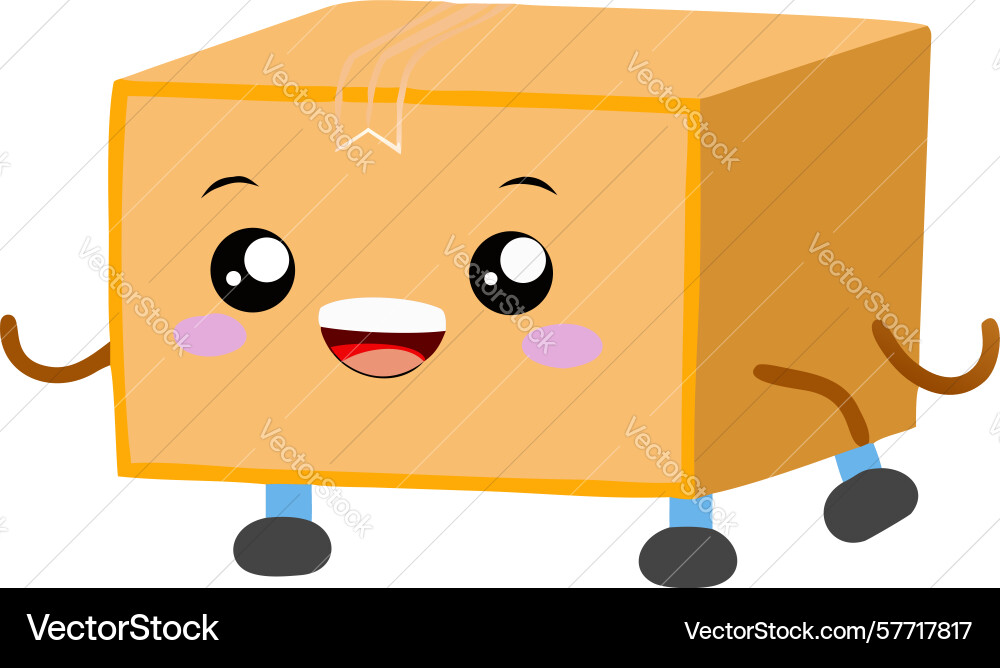 Happy block character playful building Vector Image