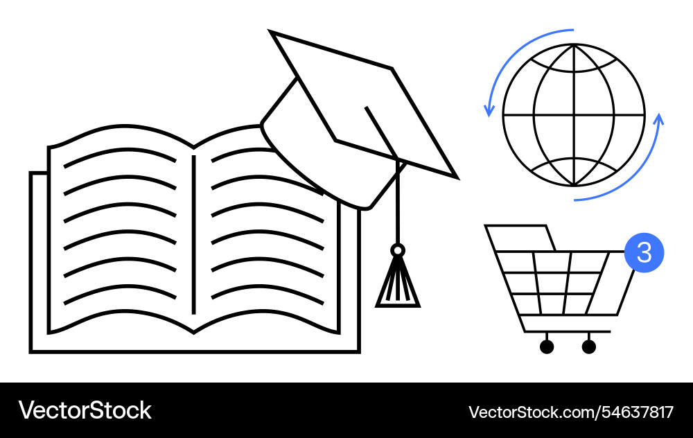 Online learning and global e-commerce integrating Online learning and global e-commerce integrating vector image
