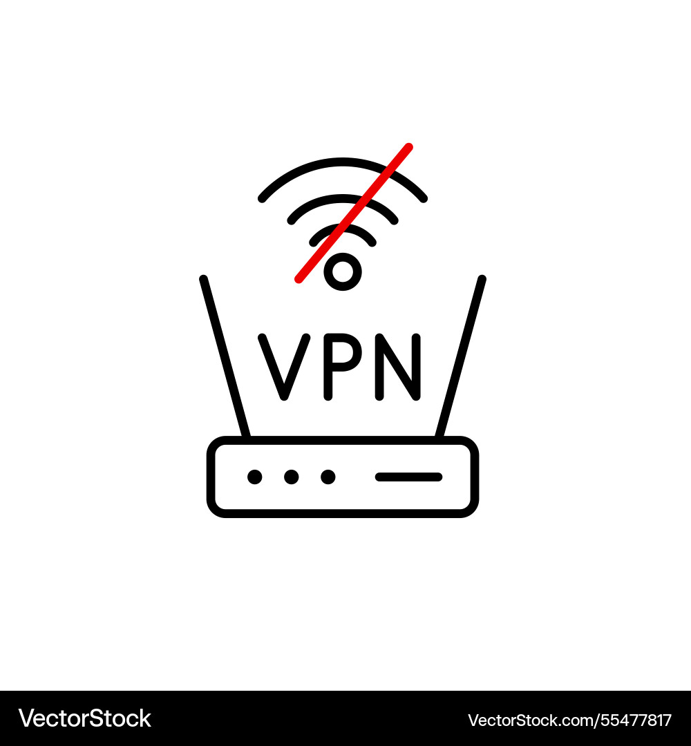 Router vpn and no wi-fi symbol secure connection Router vpn and no wi-fi symbol secure connection vector image