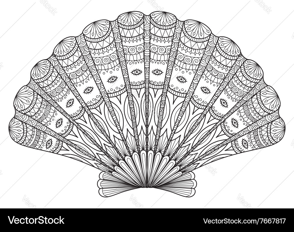 Seashell coloring Royalty Free Vector Image - VectorStock