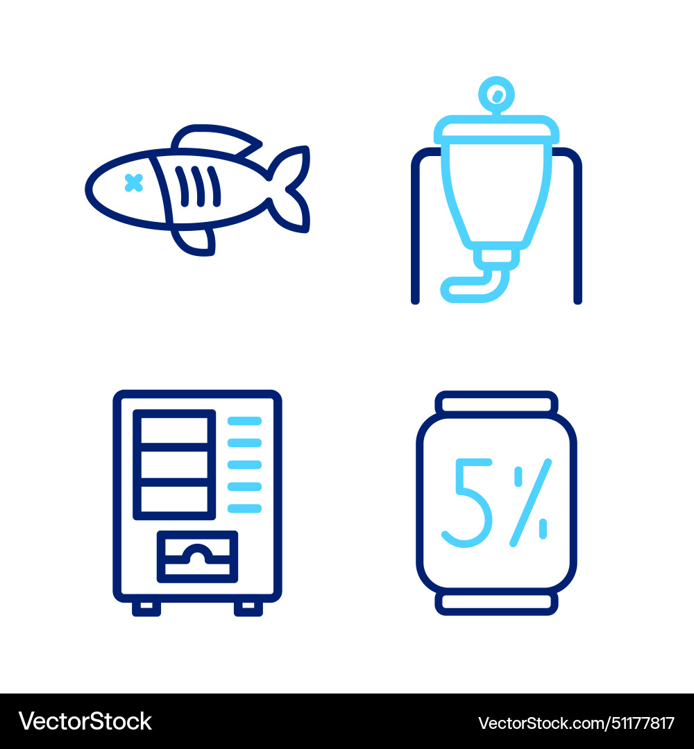 Set line beer can vending machine brewing process Set line beer can vending machine brewing process vector image