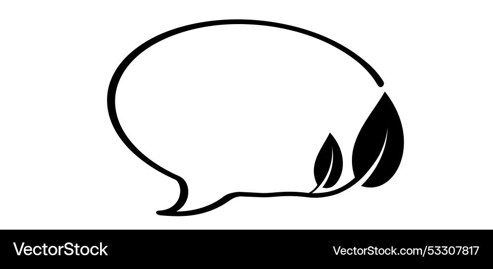Speech bubble talk expression with leaf text Speech bubble talk expression with leaf text vector image