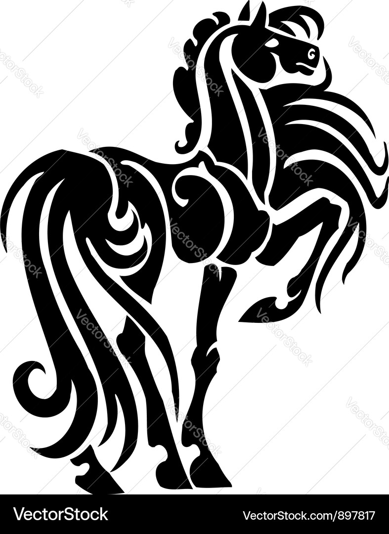 Tribal Horse Art Vector Image