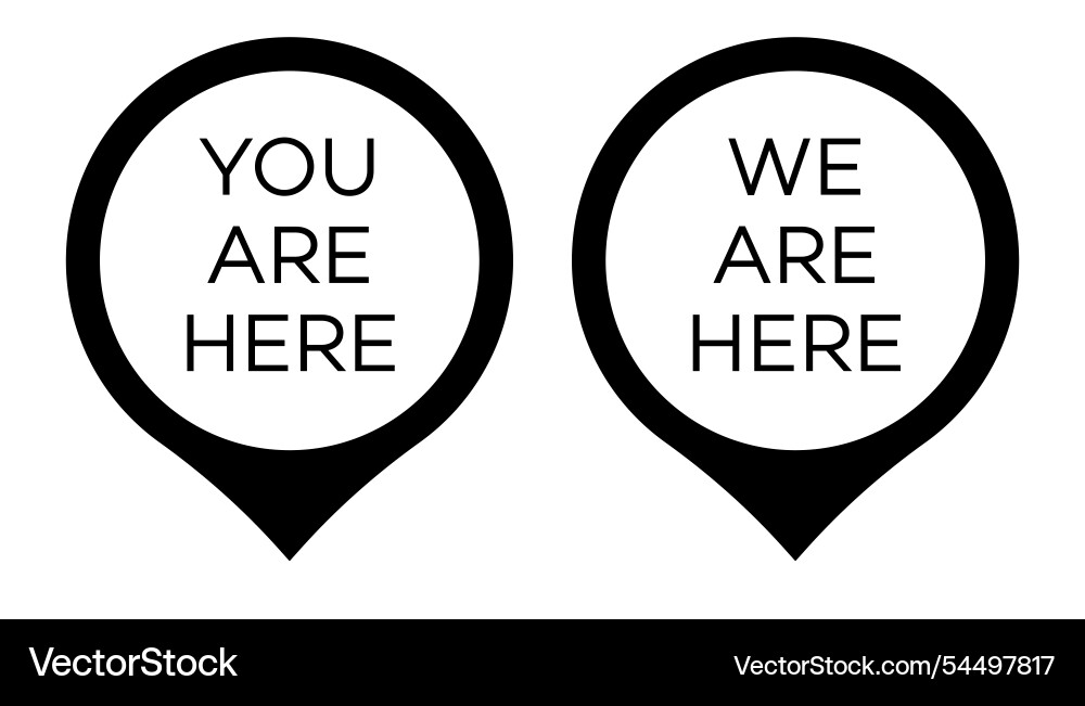 You are here map pointer icon black color You are here map pointer icon black color vector image