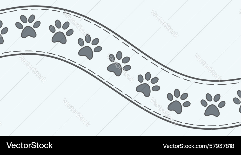 Curving Paw Print Path Vector Image