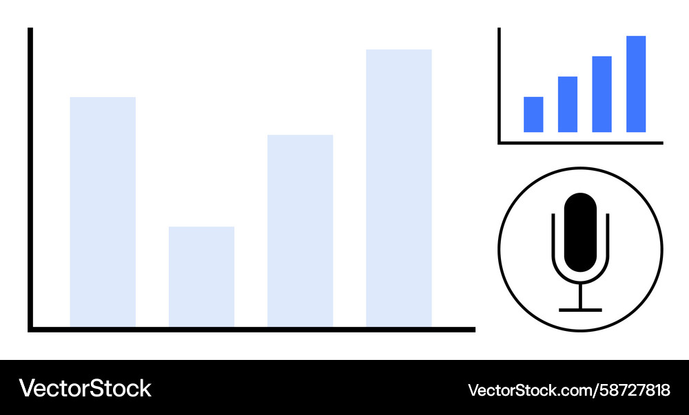 Data visualization with microphone highlighting Data visualization with microphone highlighting Vector Image