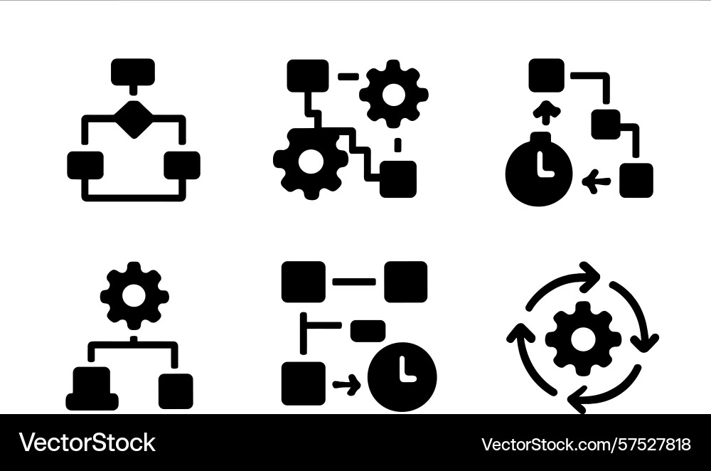 Flowchart design elements for process management Flowchart design elements for process management vector image