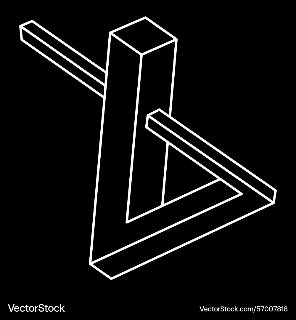 Impossible objects optical illusion shape 3d Vector Image