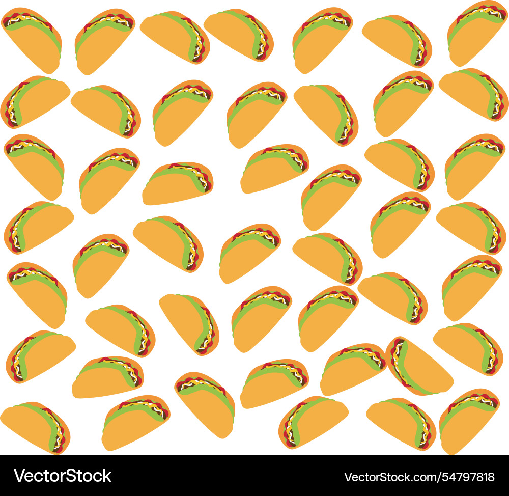 Taco Pattern - Colorful Shells Vector Image