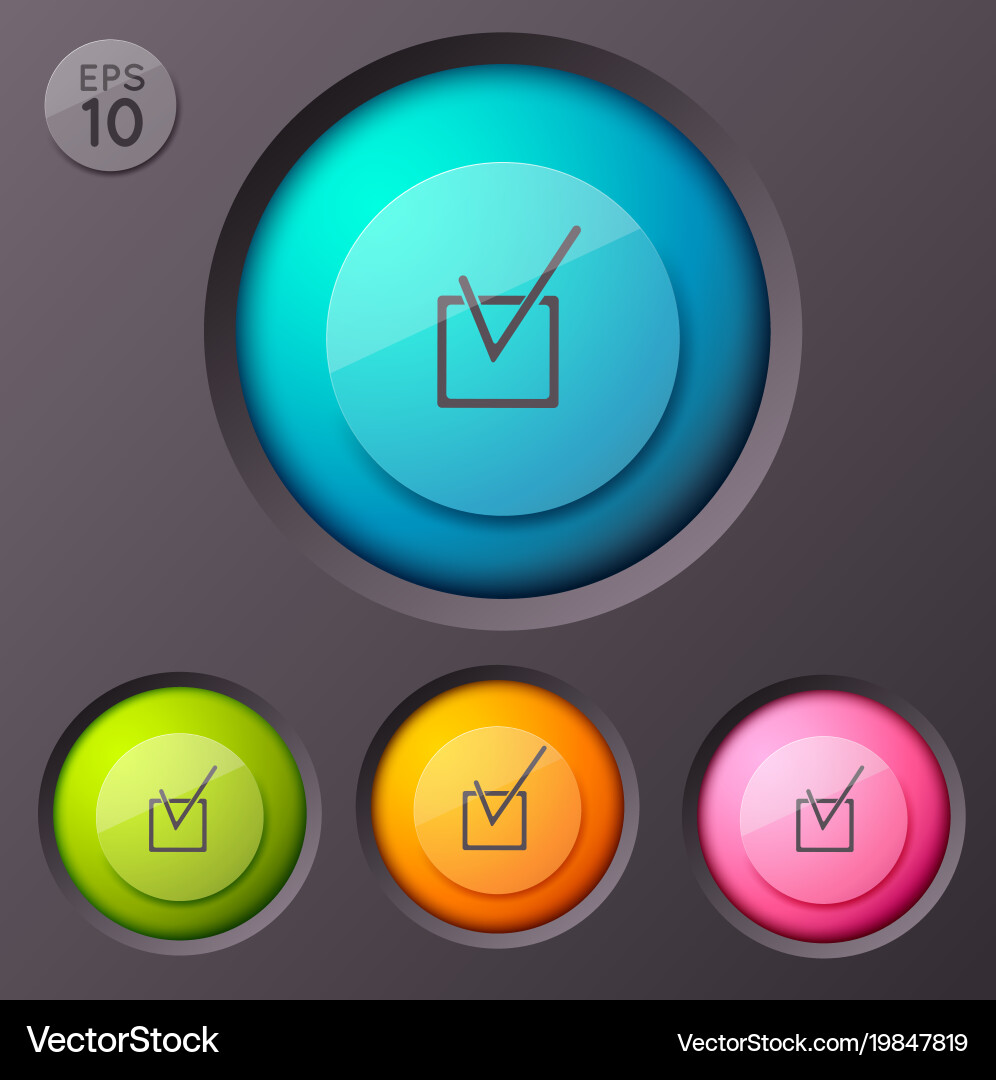 Checkbox pictograph buttons background vector image