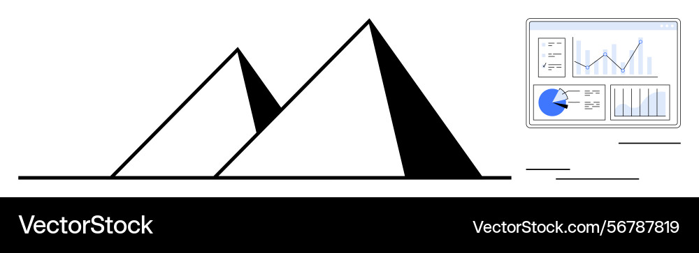 Data analytics presentation featuring pyramids Data analytics presentation featuring pyramids vector image