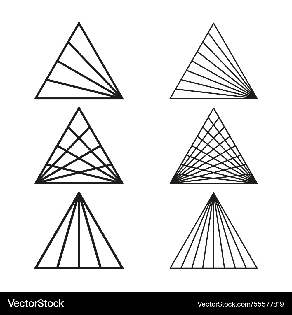 Geometric triangle icon abstract line pattern Geometric triangle icon abstract line pattern vector image