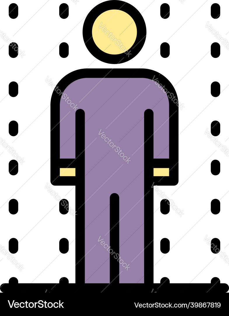 Man biometric scan icon color outline vector image