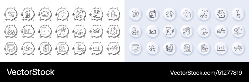 Pie chart inflation and analytics line Pie chart inflation and analytics line vector image