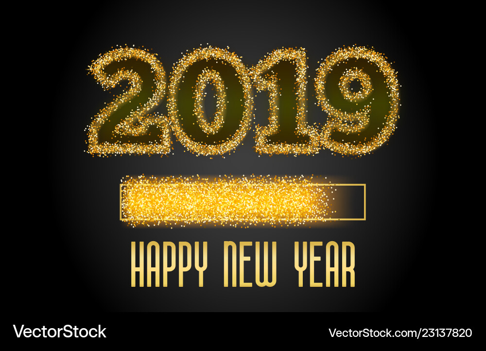 2019 golden loading progress bar 2019 golden loading progress bar vector image