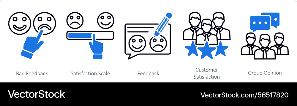 A set of 5 survey and rating icons as bad vector image