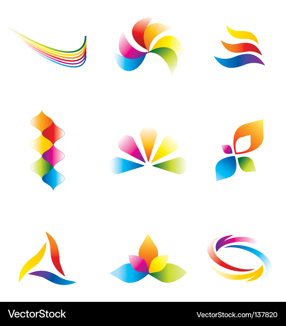 Colorful Icon Set Vector Image