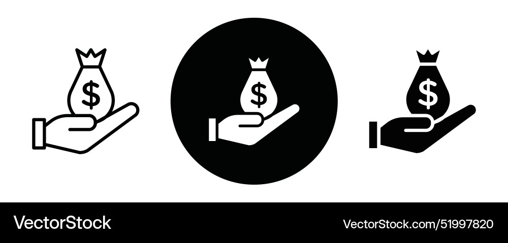 Contribution outline icon collection or set Vector Image