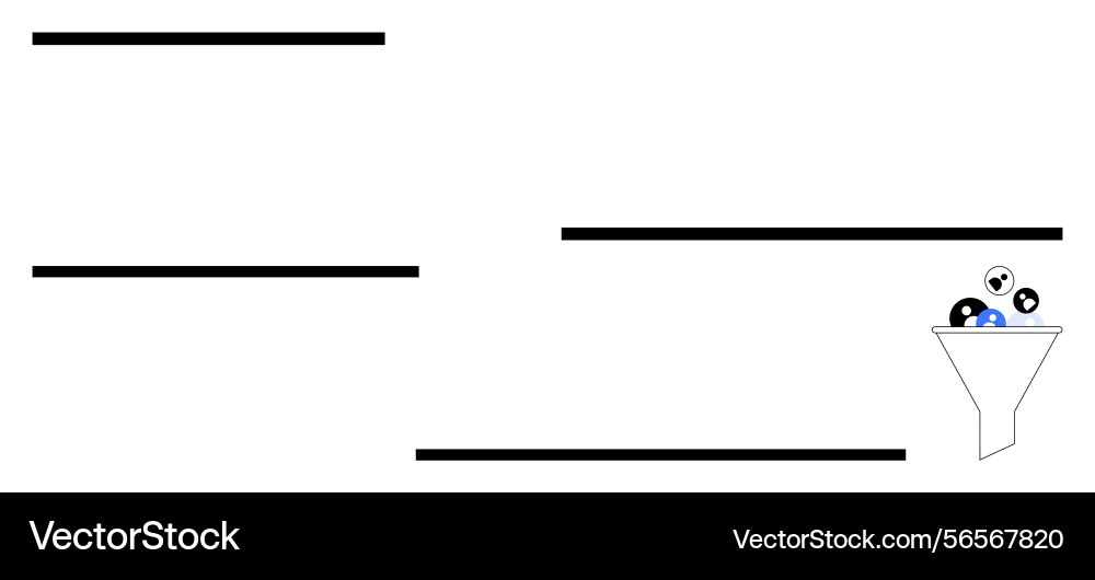 Datenfilterung mit Trichter visualisiert Datenfilterung mit Trichter visualisiert vektorbild