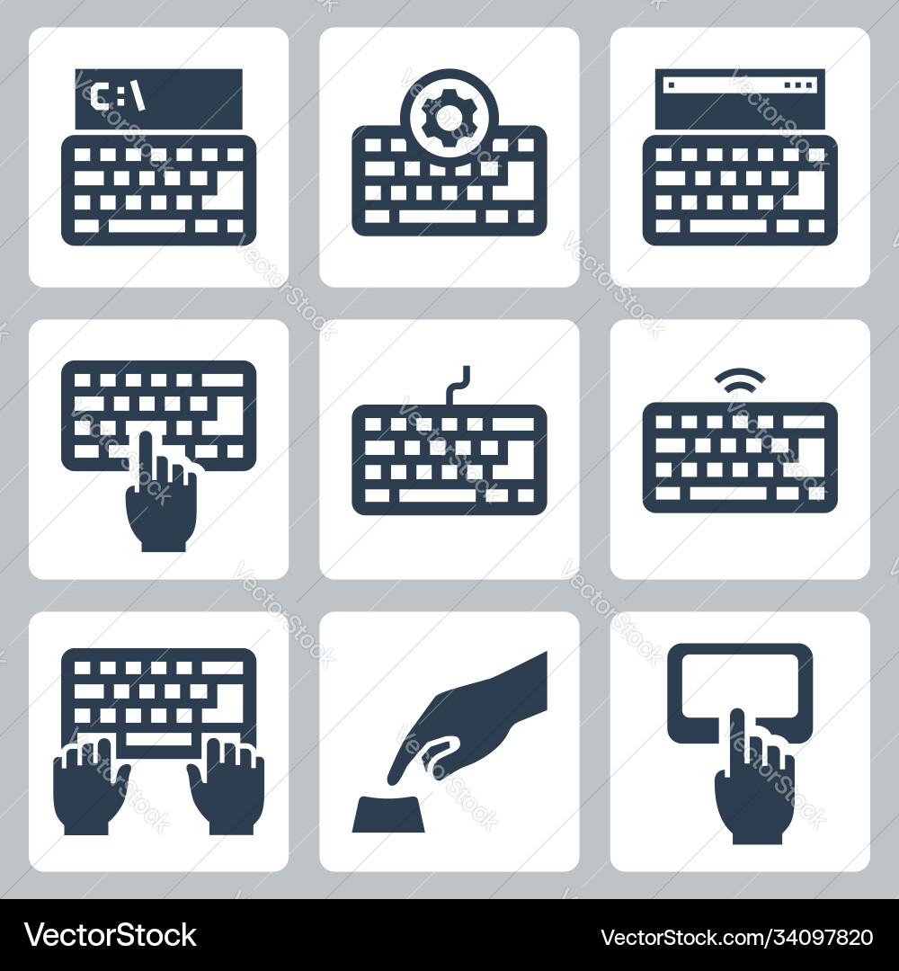 Keyboard Icon Set - Typing & Input vector image
