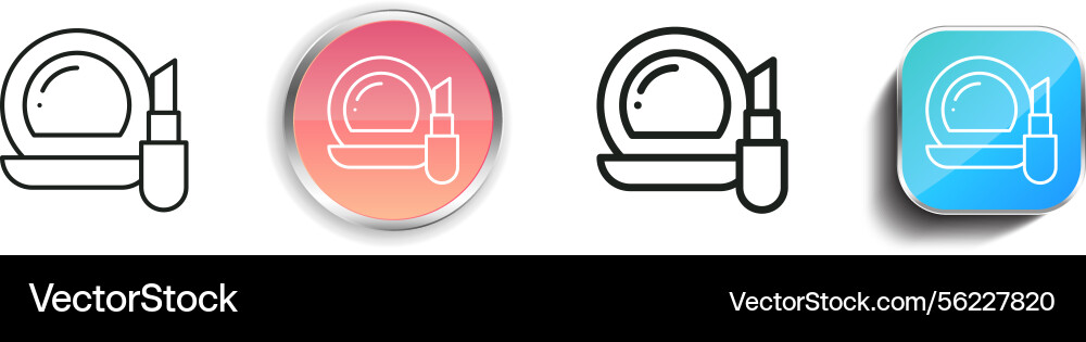 Make up icon thin linear regular and button style vector image
