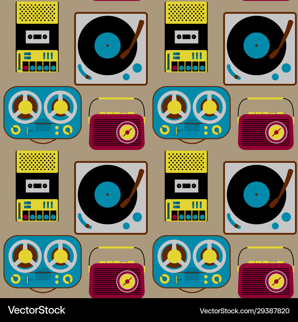 Retro Electronics Pattern vector image