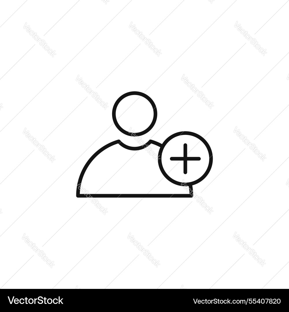 User add icon simple thin line User add icon simple thin line vector image