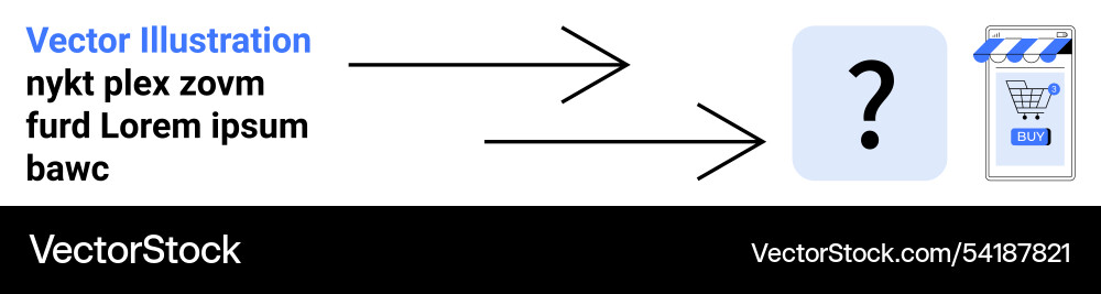 Arrows pointing to question mark and e-commerce Arrows pointing to question mark and e-commerce vector image