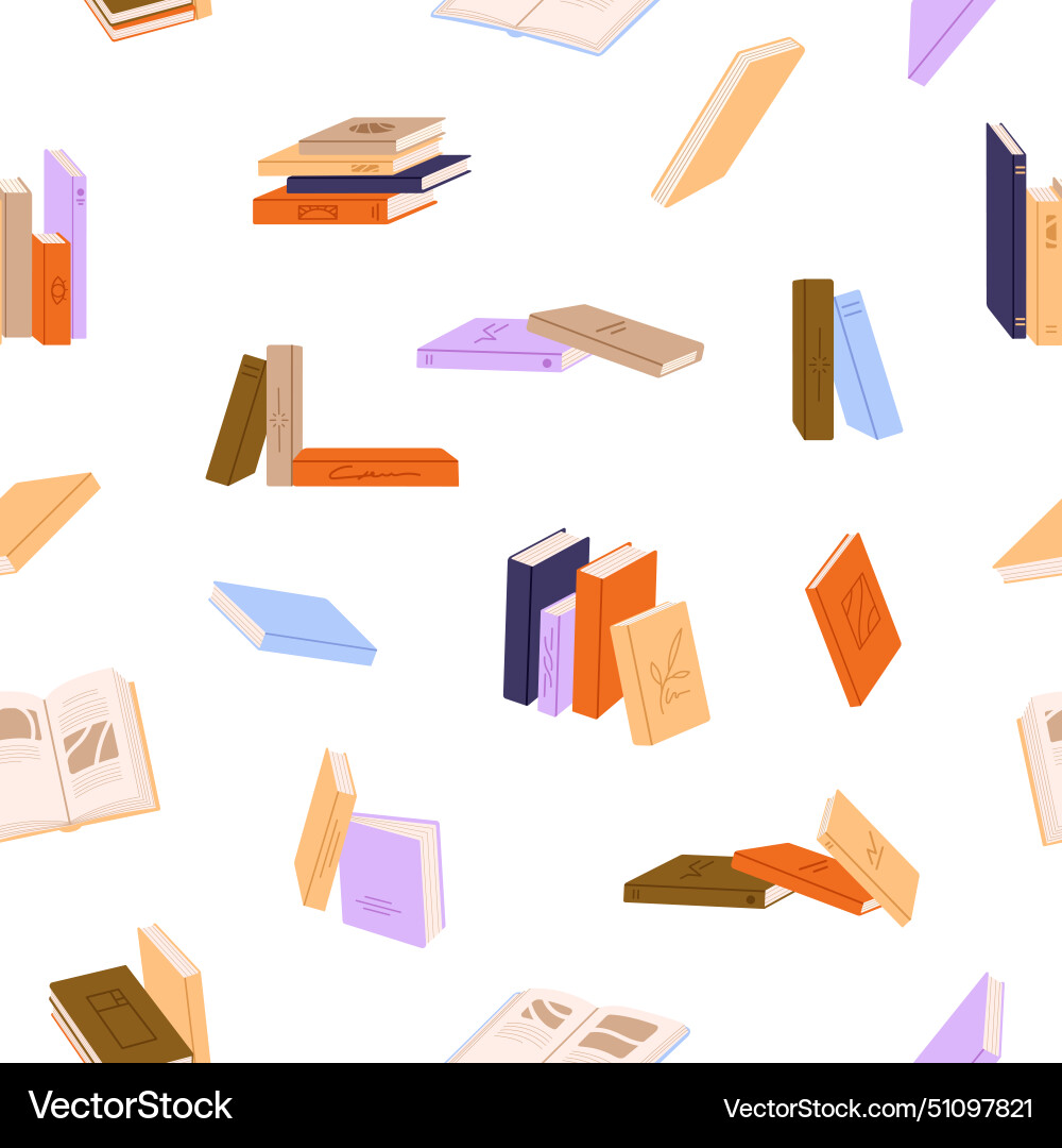 Background with stacks of different literature Vector Image