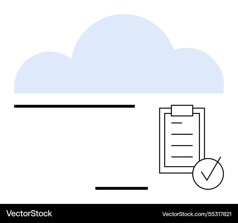 Cloud storage concept with checklist and tickmark Cloud storage concept with checklist and tickmark vector image