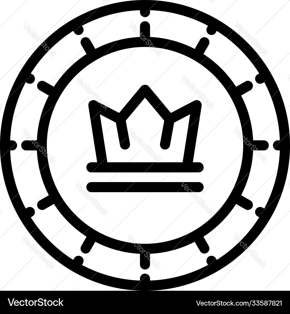 Crown Token Symbol Umriss Stil Crown Token Symbol Umriss Stil vektorbild