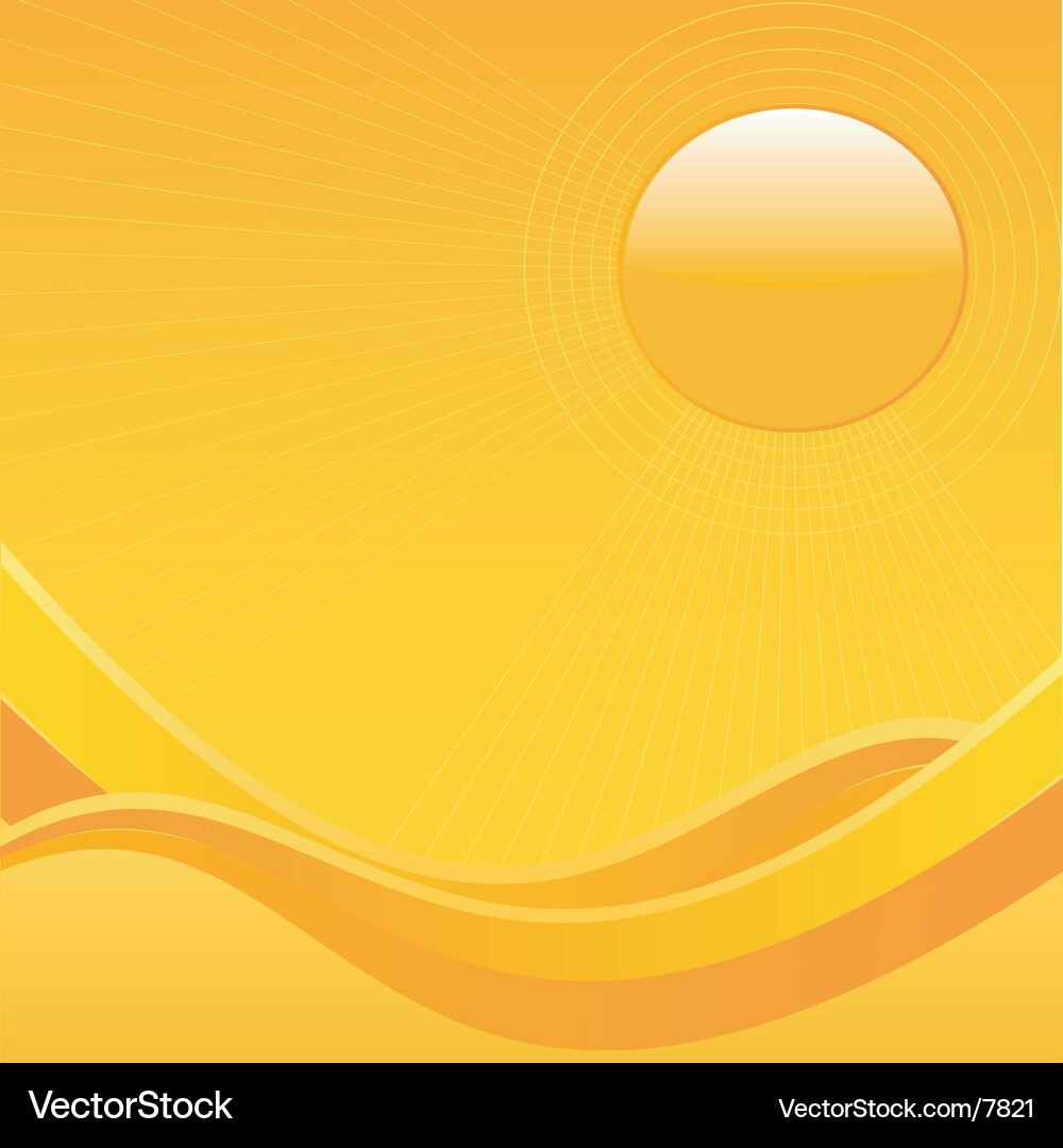 Golden Sun Waves Vector Image